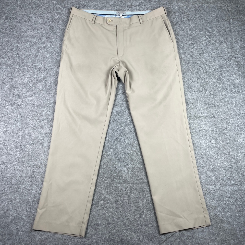 Peter Millar Pants Mens 40/32 Tan Khaki Crown Sport Performance Golf Preppy